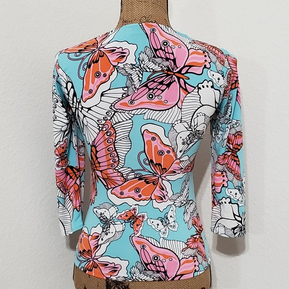 IDEOLOGY Cross knot front butterfly theme top XS - Picture 3 of 8